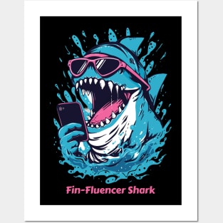 The Fin-Fluencer | A Shark T-Shirt Posters and Art